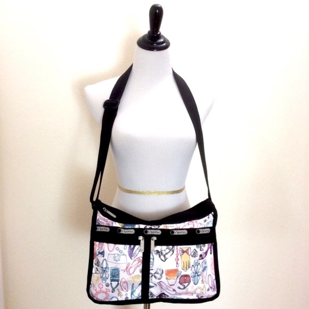LeSportsac Expandable Deluxe Everyday Double Top Zipper Rare Print